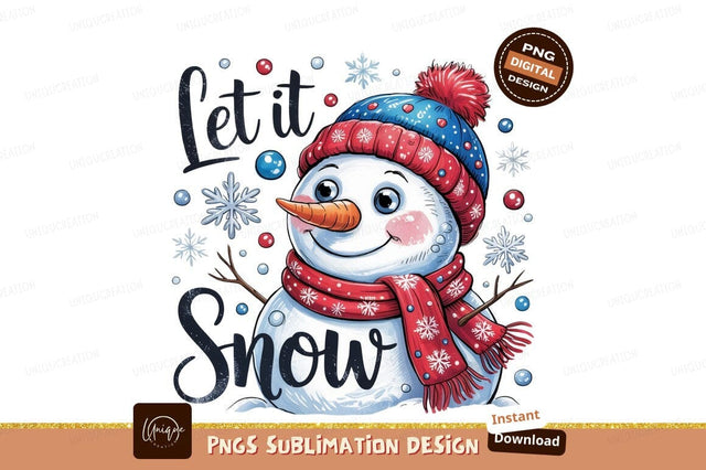 Watercolor Snowman Festive Winter Illustration Holiday Sublimation Designangry 