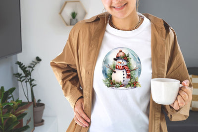 Watercolor Snowman in Snow Globe Clipart Bundle Sublimation Designangry 