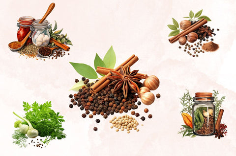 Watercolor Spice and Herbs Collection Clipart Bundle Sublimation Designangry 