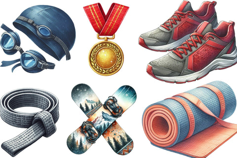 Watercolor Sport Clipart Sublimation SVGista 