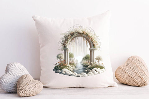 Watercolor Spring Arches Clipart PNG Sublimation SVGArt 