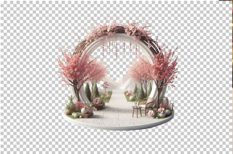 Watercolor Spring Arches Clipart PNG Sublimation SVGArt 
