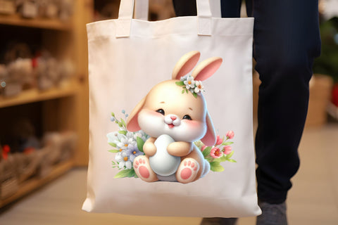 Watercolor Spring Bunny Clipart Set Sublimation Rupkotha 