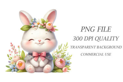 Watercolor Spring Bunny Clipart Set Sublimation Rupkotha 