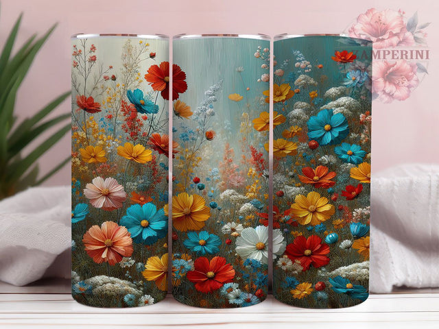 Watercolor Spring Floral Tumbler Wrap, Spring Garden Pattern, Colorful Floral Art, Wildflower Tumbler Gift, Botanical Pattern Cup, Garden Lover Present, Floral Art Wrap Sublimation Li Zamperini 