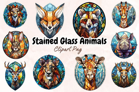 Watercolor Stained Glass Animals Sublimation Bundle Sublimation Designangry 