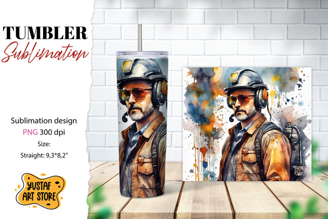 Watercolor Steampunk tumbler sublimation Sublimation Yustaf Art Store 