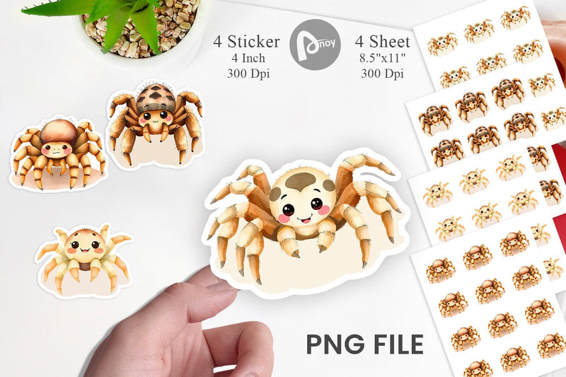 Watercolor Sticker Tarantula Wildlife Sublimation artnoy 