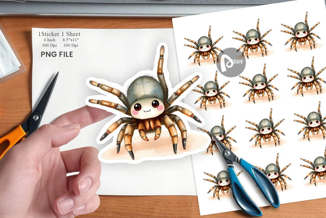 Watercolor Sticker Tarantula Wildlife Sublimation artnoy 