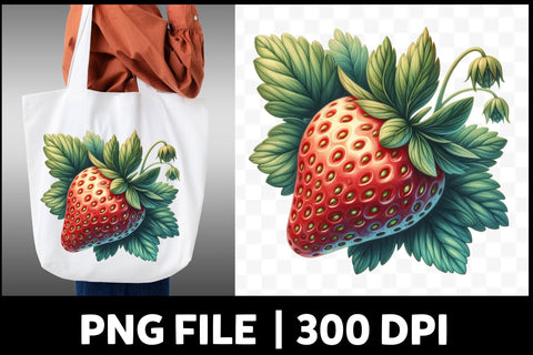 Watercolor Strawberry Clipart PNG Sublimation SVGista 