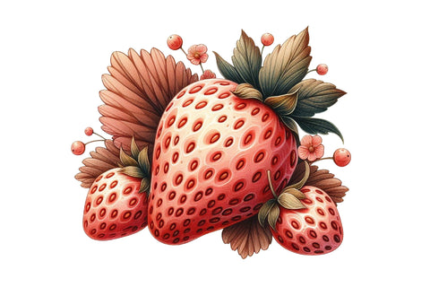 Watercolor Strawberry Clipart PNG Sublimation SVGista 