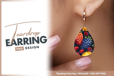 Watercolor style mixed berry and lemon pattern Sublimation Regulrcrative 