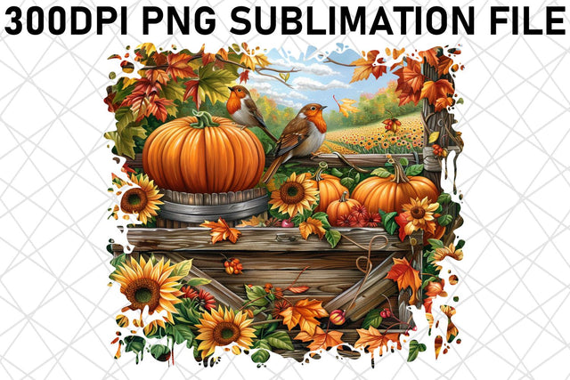 Watercolor Sublimation Print Fall Landscape PNG Sublimation afrosvg 