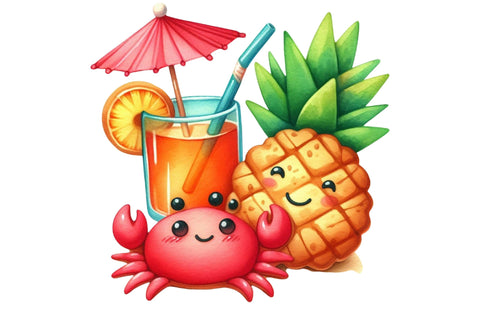 Watercolor Summer Cookies Clipart Sublimation SVGista 