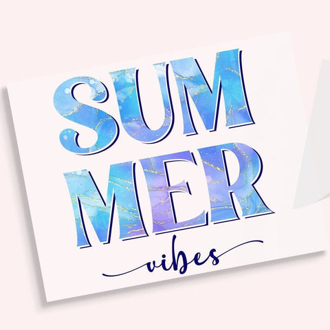 Watercolor Summer Vibes DTF Transfer Physical So Fontsy T-Shirt Iron-On Transfer Shop