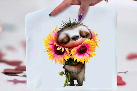 Watercolor Sunflower Animal Clipart Bundle. Sublimation SVGArt 