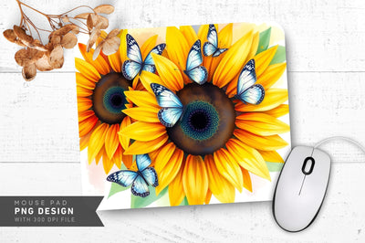 Watercolor Sunflower Bliss Mousepad Sublimation Regulrcrative 