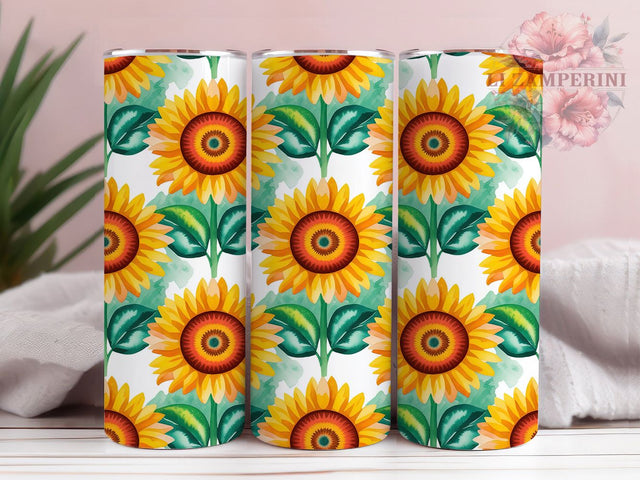 Watercolor Sunflower Tumbler, Watercolor Sunflowers, Floral Tumbler, Sunflower Wrap, Watercolor Floral, Bright Sunflower, Summer Sublimation Sublimation Li Zamperini 