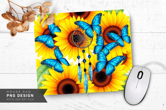Watercolor Sunflowers Mousepad Sublimation Regulrcrative 