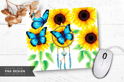 Watercolor Sunflowers Mousepad Sublimation Regulrcrative 
