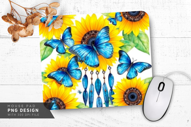 Watercolor Sunflowers Mousepad Sublimation Regulrcrative 