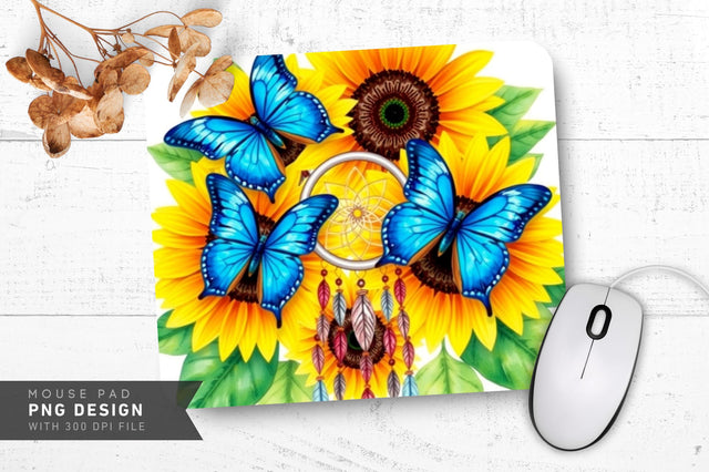 Watercolor Sunflowers Mousepad Sublimation Regulrcrative 