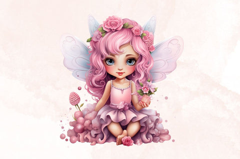 Watercolor Sweet Fairy Girl Sublimation Clipart Bundle Sublimation Designangry 