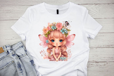 Watercolor Sweet Fairy Girl Sublimation Clipart Bundle Sublimation Designangry 