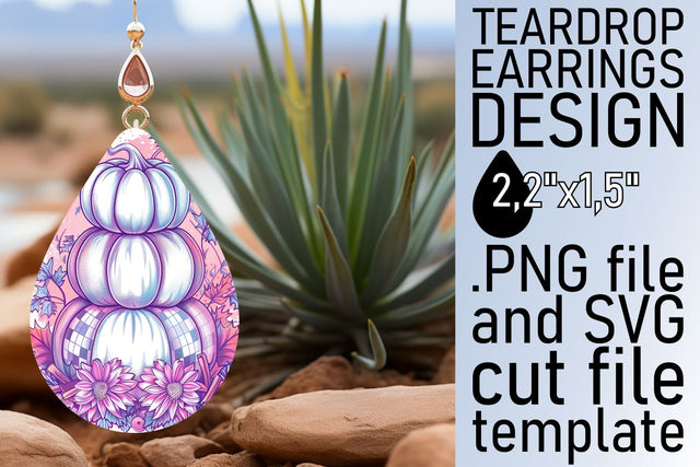 Watercolor Teardrop Earrings Autumn Sublimation afrosvg 