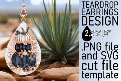 Watercolor Teardrop Earrings Autumn Sublimation afrosvg 