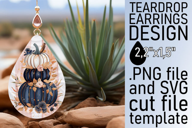 Watercolor Teardrop Earrings Autumn Sublimation afrosvg 