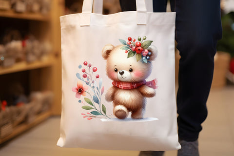 Watercolor Teddy Bear Clipart Sublimation Rupkotha 