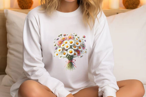 Watercolor Tied Bouquet Flowers Clipart Sublimation Rupkotha 