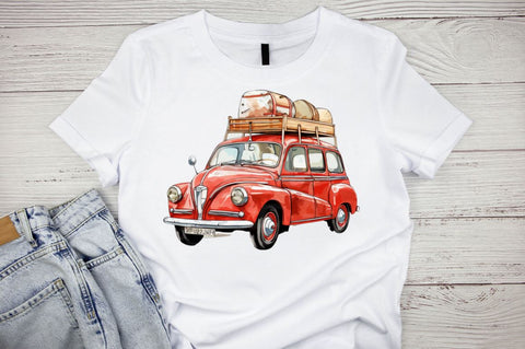 Watercolor Travel Car Watercolor Clipart Bundle Sublimation Designangry 