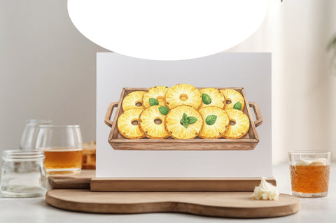 Watercolor Tropical Fruits Summer Clipart Bundle. Sublimation SVGArt 