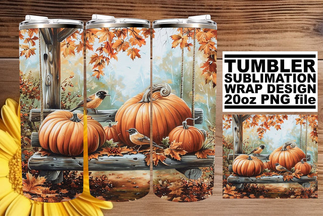 Watercolor Tumbler Wrap Sublimation - Fall 20oz Sublimation afrosvg 