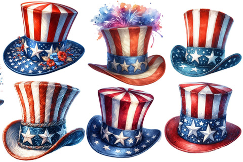 Watercolor Uncle Sam Hat 4ft Of July Clipart Sublimation Rupkotha 
