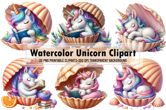 Watercolor Unicorn Clipart - Unicorn Png Sublimation designartist 