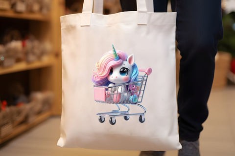 Watercolor Unicorn inside the trolley Clipart Sublimation Rupkotha 