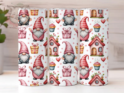 Watercolor Valentine Gnomes Tumbler, Valentine Theme, Cute Gnomes, Love Design, 20Oz Tumbler, Sublimation Wrap, Digital Download Sublimation Lara' s Designs 