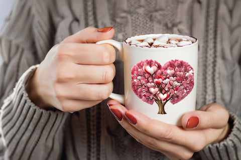 Watercolor Valentine Trees Clipart Bundle Sublimation SVGArt 