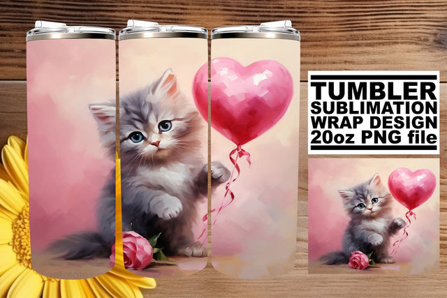 Watercolor Valentine's 20oz Tumbler Design Sublimation afrosvg 