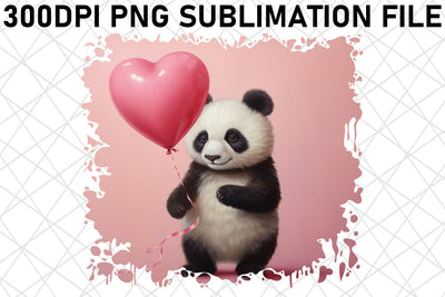 Watercolor Valentine's Animal with Heart Balloon Sublimation afrosvg 