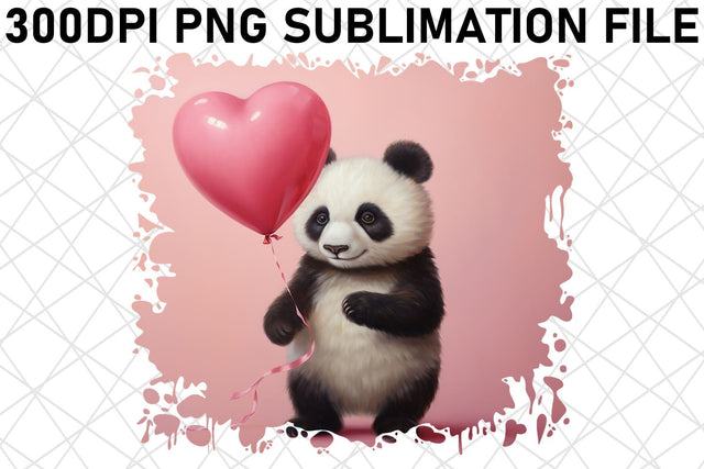 Watercolor Valentine's Animal with Heart Balloon Sublimation afrosvg 