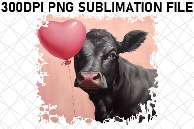Watercolor Valentine's Animal with Love Balloon Sublimation afrosvg 