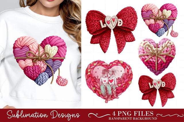 Watercolor Valentine's Day Heart clipart Bundle Sublimation designmaster24 