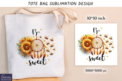 Watercolor vintage dream catcher. Tote bag design Sublimation Kseniia designer 