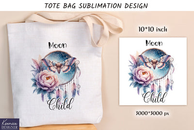 Watercolor vintage dream catcher. Tote bag design Sublimation Kseniia designer 