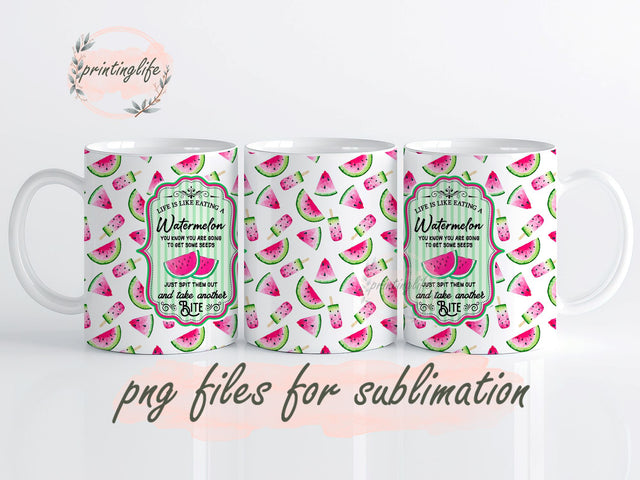 Watercolor Watermelon Popsicles, Take Another Bite Mug Wrap Design, Instant Digital Design Download Mug Wrap Design, Mug Design PNG Sublimation PrintingLife 