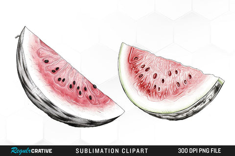 Watercolor Watermelons Clipart Bundle Sublimation Regulrcrative 